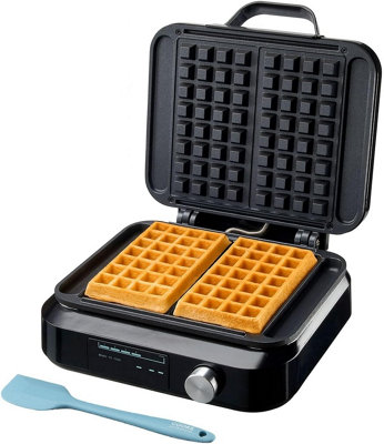 Cooks Professional Digital Dual Waffle Maker Iron Machine With Non-Stick PlatesAdjustable Temperature & Spatula1500W from B&Q