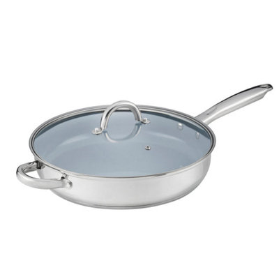Cooks Professional Sauté Pan - 30cm - Stainless Steel - Silver - Image 5