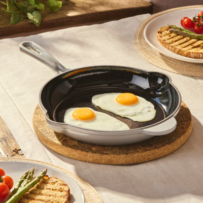 Cooks Professional 26Cm Cast Iron Frying Pan With Enamel InteriorOven SafeInduction & All Hob CompatibleGrey from B&Q