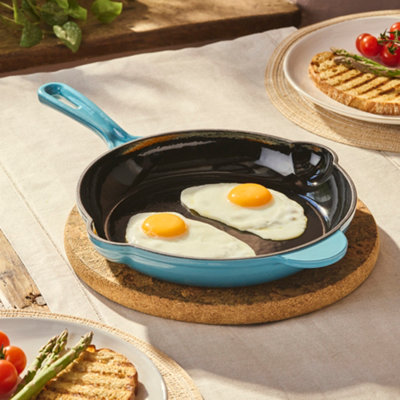 Cooks Professional Cast Iron Frying Pan | Teal - Image 6