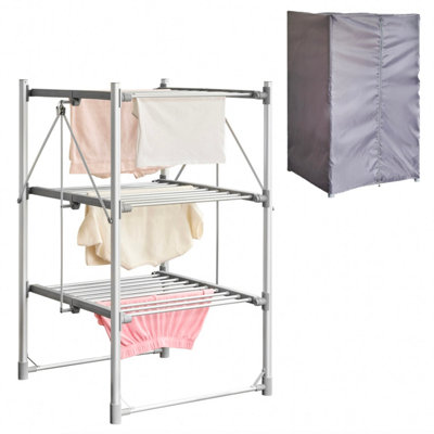 Cooks Professional Zennox 3 Tier Folding Heated Clothes Dryer With Digital Timer3 Heat Settings & Cover from B&Q