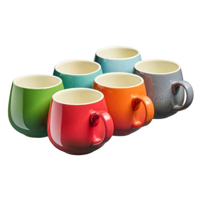 Cooks Professional Set Of 6 Stoneware Mugs 350Ml | Multicolour - Image 6