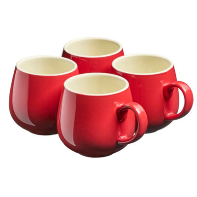 Cooks Professional (Red) Set Of 4 Stoneware Mugs 350Ml - Image 6