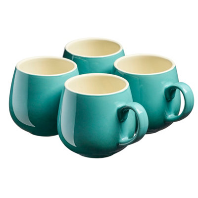 Cooks Professional Unisex Teal 4Pc Colourful Round Tea Coffee Mug Set - 350Ml In - Image 6
