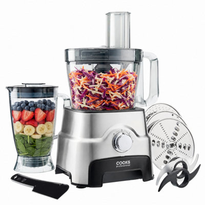 Cooks Professional Unisex Silver 1000W Food Processor With Bowl & 1.8L Blender Jug 3.5L - Image 6