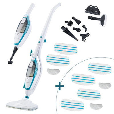 Cooks Professional Zennox Multifunctional Steam Mop With 6Pc Spare Mop Pad Set For Hard FloorsCarpetsRugsWorktopsTiles & More from B&Q