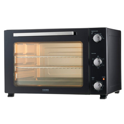 Cooks Professional 60L Mini Oven - X-Large Countertop Cooker - Black & Silver - Image 4