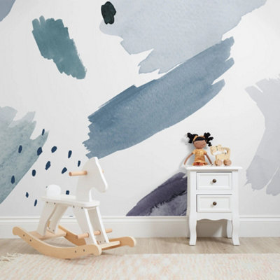 I Love Wallpaper Painters Palette Mural In Blue And Teal from B&Q