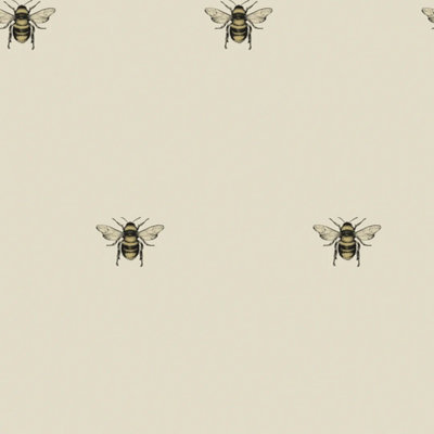 I Love Wallpaper Luxe Bee Wallpaper In Light Natural from B&Q