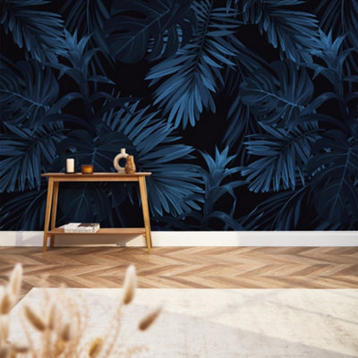 I Love Wallpaper Midnight Tropics Mural In Navy (450Cm X 240Cm) from B&Q