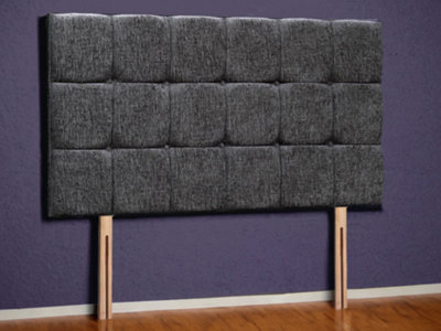  - Sicily Strutted Upholstered Headboard 5Ft King- Chenille Charcoal