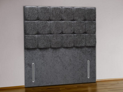  - Sicily Floor Standing Upholstered Headboard 4Ft Small DoubleChenille Charcoal