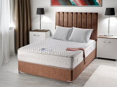 Divan Base Direct Sophia Briar-Rose Penelope 2000 Pocket Sprung Talalay Latex Bed Set 5Ft King Continental- Wool Chestnut from B&Q