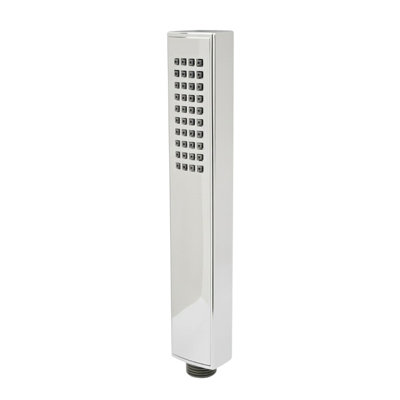 Nes Home Bathroom Minimalist Modern Rectangular Shower Handset Chrome from B&Q