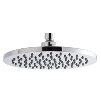 Nes Home Overhead Round Full Chrome Abs Shower Head 200mm With Swivel Elbow from B&Q