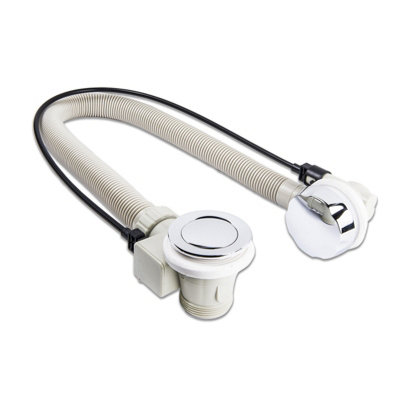 Nes Home Unisex White Pop Up Bath Waste Trap With Overflow In - Image 6