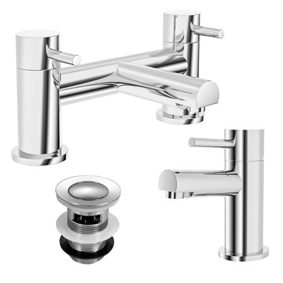Nes Home Blossom Modern Single Lever Bathroom Basin Tap And Bath Filler Tap + Free Waste from B&Q