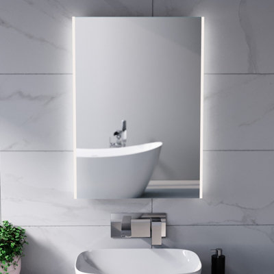 Nes Home Unisex Metallic Silver Battery Operated Led Backlit Illuminated Bathroom Mirror In Size 10 - Image 4