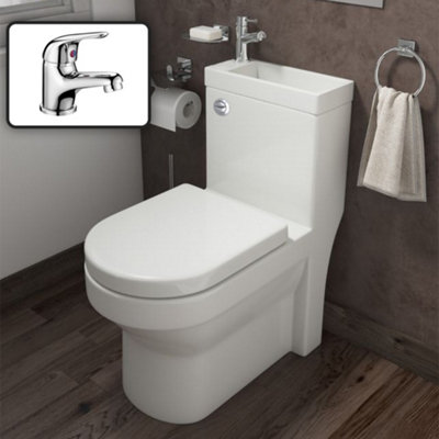 B&Q -  2 In 1 Compact Close Coupled Toilet & Basin Combo Unit With Mono Mixer Tap