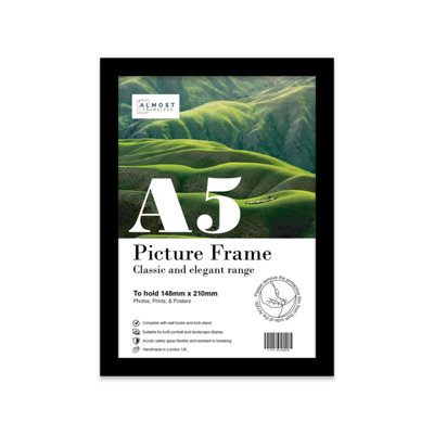 A5 Black Picture Frame Fits A5 (14.8 X 21Cm5.8 X 8.3In) PosterPhotoArtworkOr Print. from B&Q