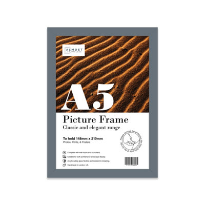 A5 Grey Picture Frame Fits A5 (14.8 X 21Cm5.8 X 8.3In) PosterPhotoArtworkOr Print. from B&Q