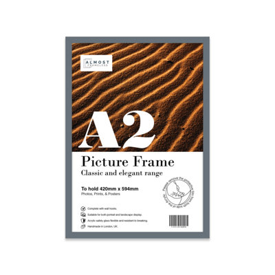 A2 Grey Picture Frame Fits A2 (42 X 59.4Cm16.5 X 23.4In) PosterPhotoArtworkOr Print. from B&Q