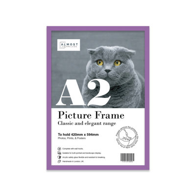 A2 Purple Picture Frame Fits A2 (42 X 59.4Cm16.5 X 23.4In) PosterPhotoArtworkOr Print. from B&Q