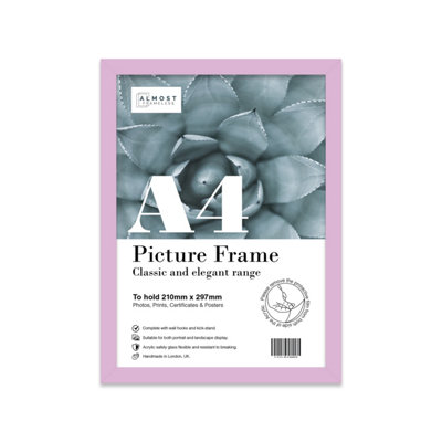 A4 Lilac Picture Frame Fits A4 (21 X 29.7Cm8.3 X 11.7In) PosterPhotoArtworkOr Print. from B&Q