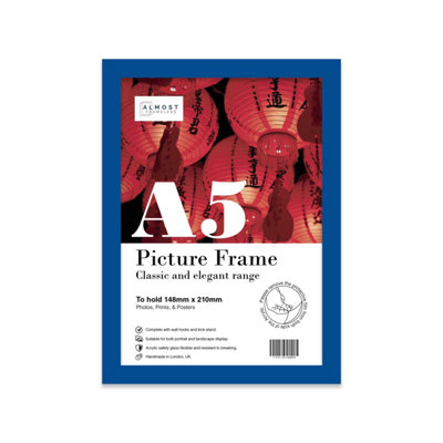 A5 Blue Picture Frame Fits A5 (14.8 X 21Cm5.8 X 8.3In) PosterPhotoArtworkOr Print. from B&Q