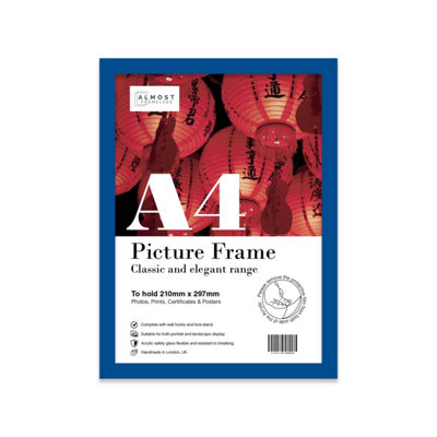 A4 Blue Picture Frame Fits A4 (21 X 29.7Cm8.3 X 11.7In) PosterPhotoArtworkOr Print. from B&Q
