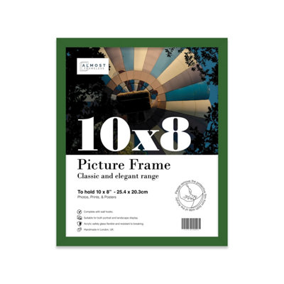 10X8 Green Picture Frame (25.4 X 20.3Cm) PosterPhotoArtworkGallery Wall Or Print from B&Q