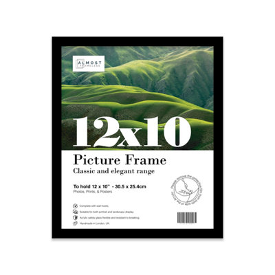12X10 Black Picture Frame (30.5 X 25.4Cm) PosterPhotoArtworkGallery Wall Or Print from B&Q