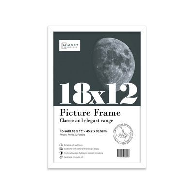 18X12 White Picture Frame (45.7 X 30.5Cm) PosterPhotoArtworkGallery Wall Or Print from B&Q