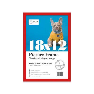 18X12 Red Picture Frame (45.7 X 30.5Cm) PosterPhotoArtworkGallery Wall Or Print from B&Q