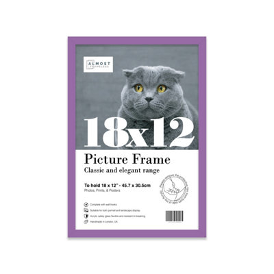 18X12 Purple Picture Frame (45.7 X 30.5Cm) PosterPhotoArtworkGallery Wall Or Print from B&Q