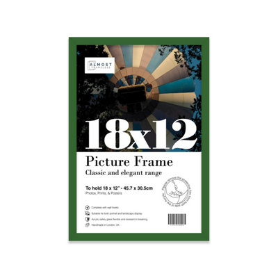 18X12 Green Picture Frame (45.7 X 30.5Cm) PosterPhotoArtworkGallery Wall Or Print from B&Q