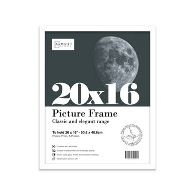 20X16 White Picture Frame (40.6 X 50.8Cm) PosterPhotoArtworkGallery Wall Or Print from B&Q