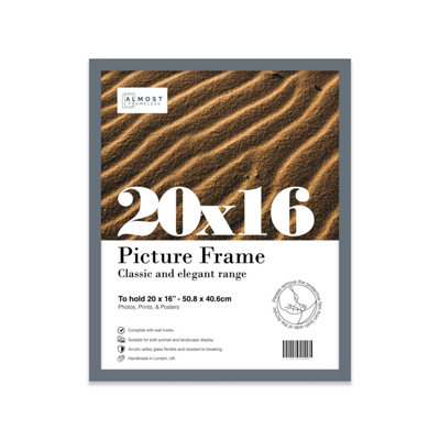20X16 Grey Picture Frame (40.6 X 50.8Cm) PosterPhotoArtworkGallery Wall Or Print from B&Q