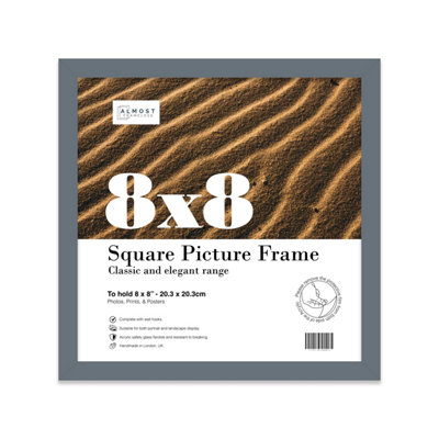 8X8 Grey Picture Frame (20.3 X 20.3Cm) PosterPhotoArtworkGallery Wall Or Print from B&Q