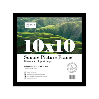 10X10 Black Picture Frame (25.4 X 25.4Cm) PosterPhotoArtworkGallery Wall Or Print from B&Q