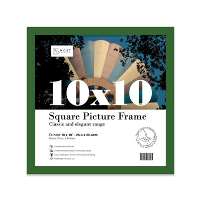 10X10 Green Picture Frame (25.4 X 25.4Cm) PosterPhotoArtworkGallery Wall Or Print from B&Q