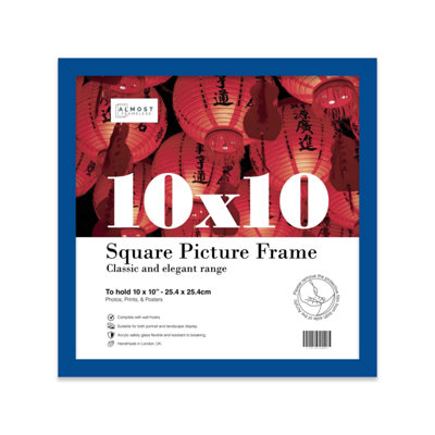 10X10 Blue Picture Frame (25.4 X 25.4Cm) PosterPhotoArtworkGallery Wall Or Print from B&Q