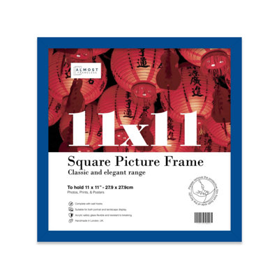 11X11 Blue Picture Frame (27.9 X 27.9Cm) PosterPhotoArtworkGallery Wall Or Print from B&Q