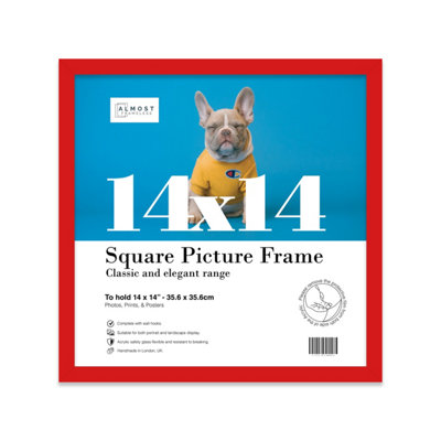 14X14 Red Picture Frame (35.6 X 35.6Cm) PosterPhotoArtworkGallery Wall Or Print from B&Q