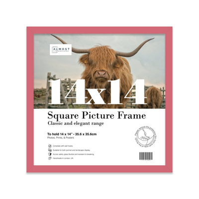 14X14 Pink Picture Frame (35.6 X 35.6Cm) PosterPhotoArtworkGallery Wall Or Print from B&Q