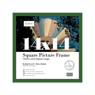 14X14 Green Picture Frame (35.6 X 35.6Cm) PosterPhotoArtworkGallery Wall Or Print from B&Q