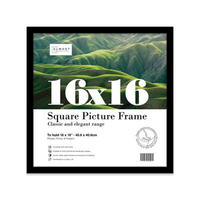 16X16 Black Picture Frame (40.6 X 40.6Cm) PosterPhotoArtworkGallery Wall Or Print from B&Q