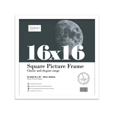 16X16 White Picture Frame (40.6 X 40.6Cm) PosterPhotoArtworkGallery Wall Or Print from B&Q