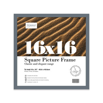 16X16 Grey Picture Frame (40.6 X 40.6Cm) PosterPhotoArtworkGallery Wall Or Print from B&Q