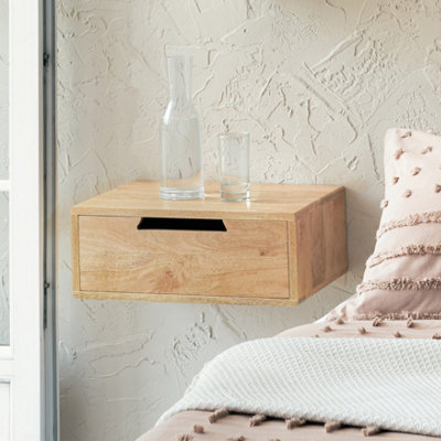 MH London Evo Nightstand Natural Solid Wood Nightstand Bedside Side Table from B&Q